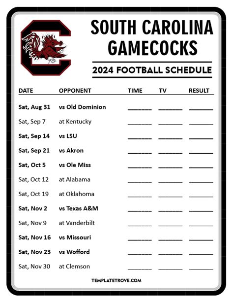 south carolina football schedule 2024|2024 university of south carolina football schedule.